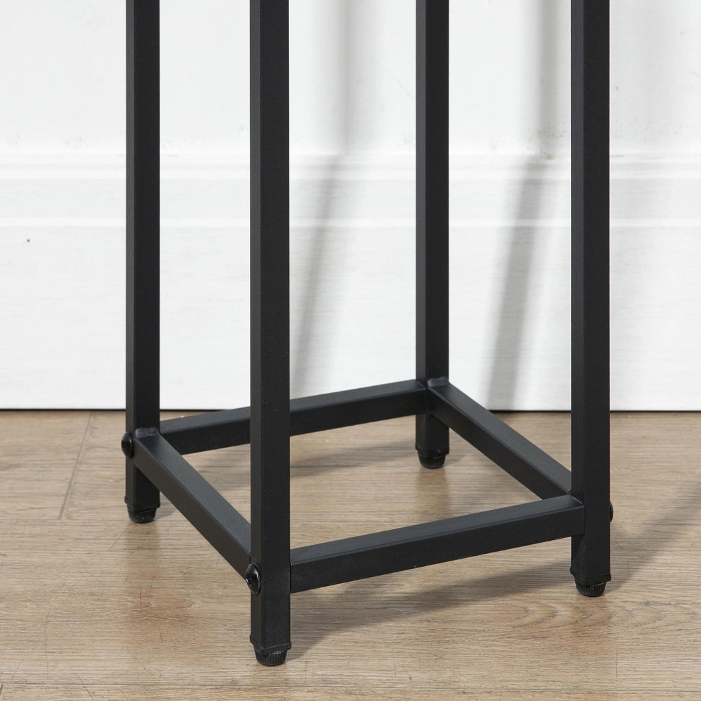 Set di 3 Porta Piante in Acciaio Nero, Supporti Multiuso per Interni ed Esterni, Design Impilabile