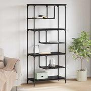 Libreria-Scaffale per Libri-Mobile di Stoccaggio Rovere nero 81 x 36 x 176 cm Legno multistrato