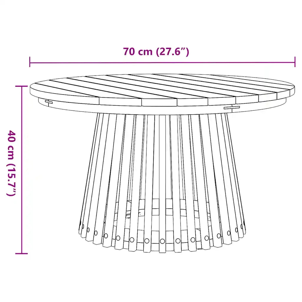 Tavolo laterale Marrone 70 x 70 x 40 cm Legno di teak solido 42006350