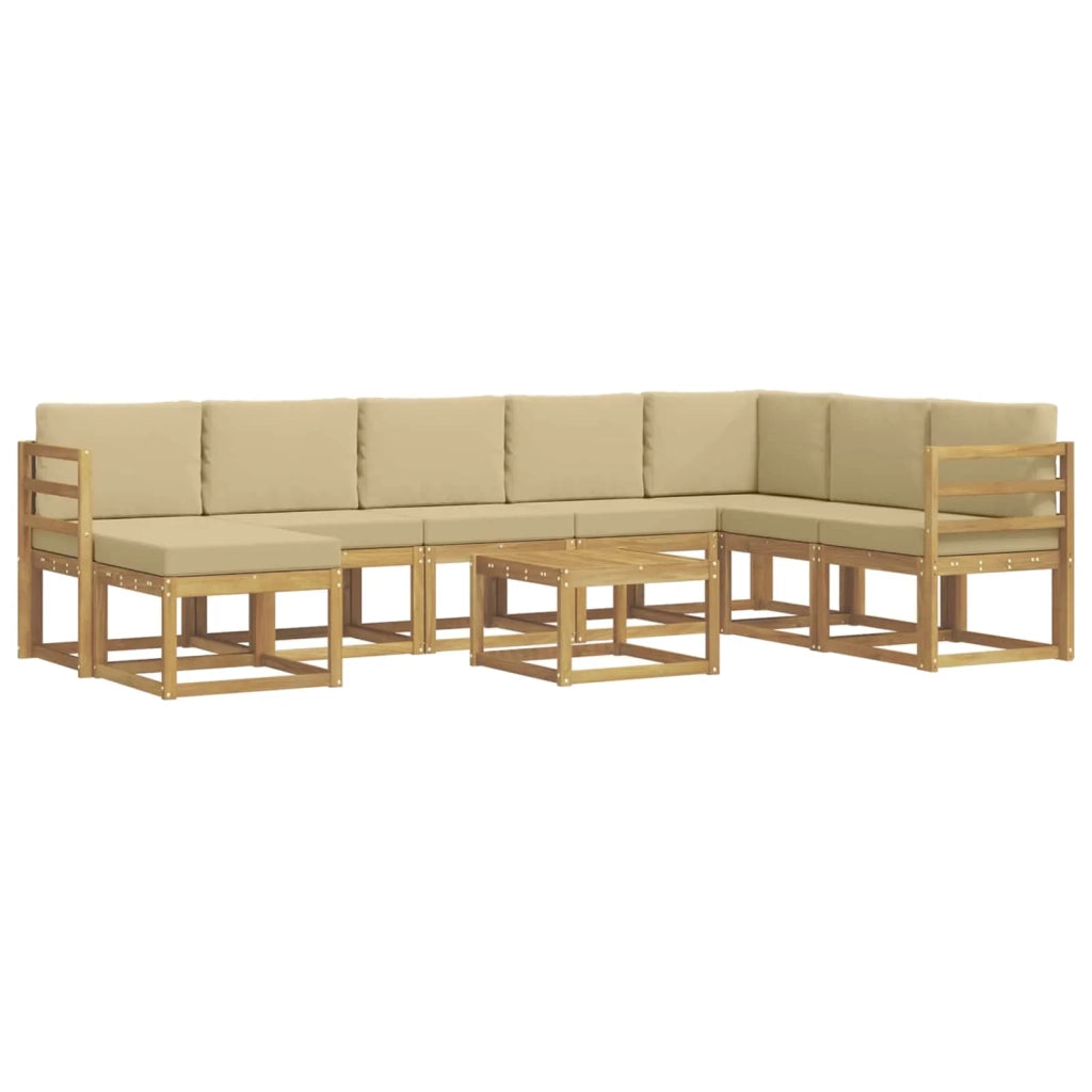 Set di divani da esterno 9 pz Bianco e Beige 3388072