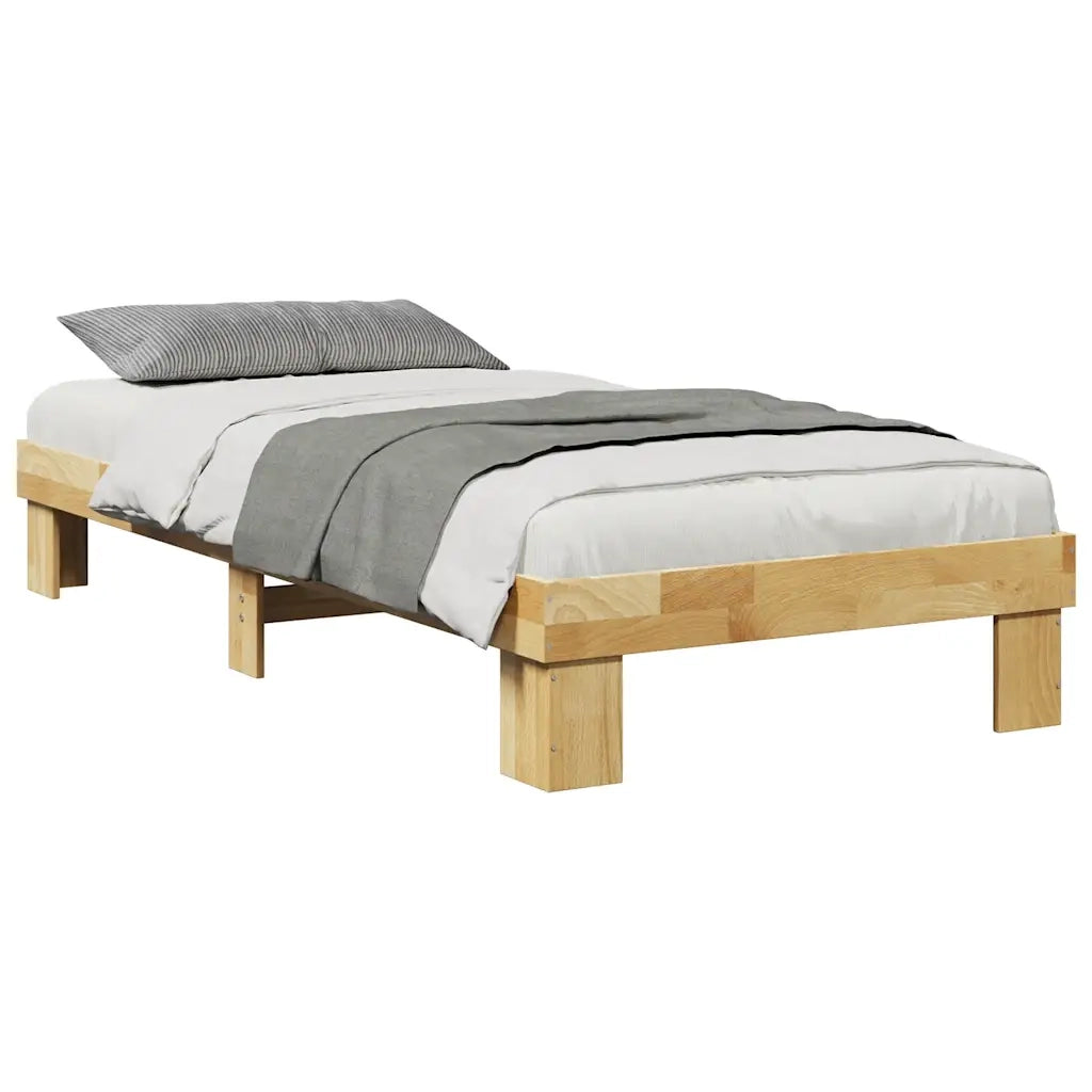 Struttura Letto Senza Materasso 75x190 cm in Legno di Rovere 851956