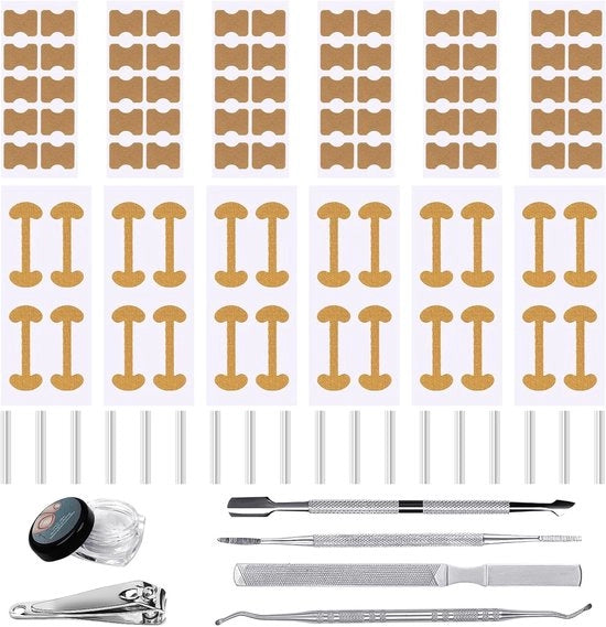 Set completo per il correttivo di unghie cresciute con 139 pezzi, adesivo per unghie con funzione di respiro e strumenti di manicure professionale per il trattamento del dolore e la cura delle unghie.