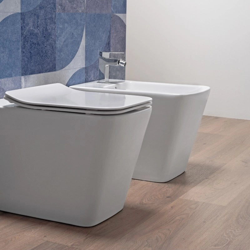 Sanitari Squadrati Filomuro Wc Rimless Bidet e Copriwc Softclose