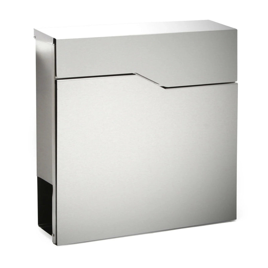 Cassetta postale di design in acciaio inox con scomparto per giornali cassetta postale in acciaio inox argento 16_0000094