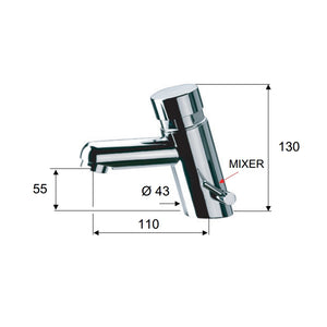 Rubinetto temporizzato a collo di cigno - serie tempor