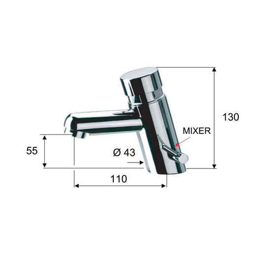 Rubinetto temporizzato a collo di cigno - serie tempor