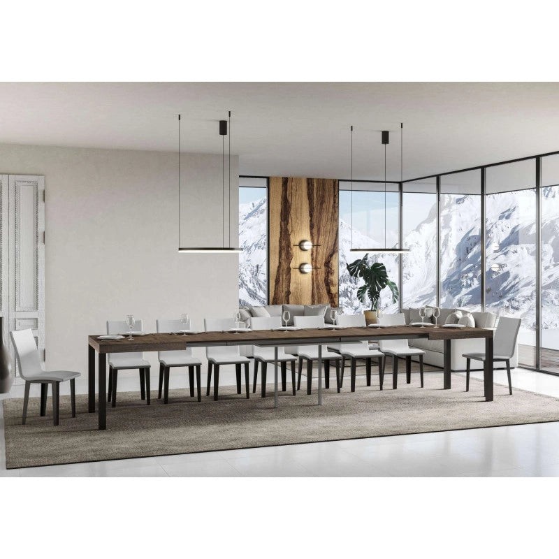 Tavolo allungabile 140/400x90 cm Everyday telaio Antracite - Noce