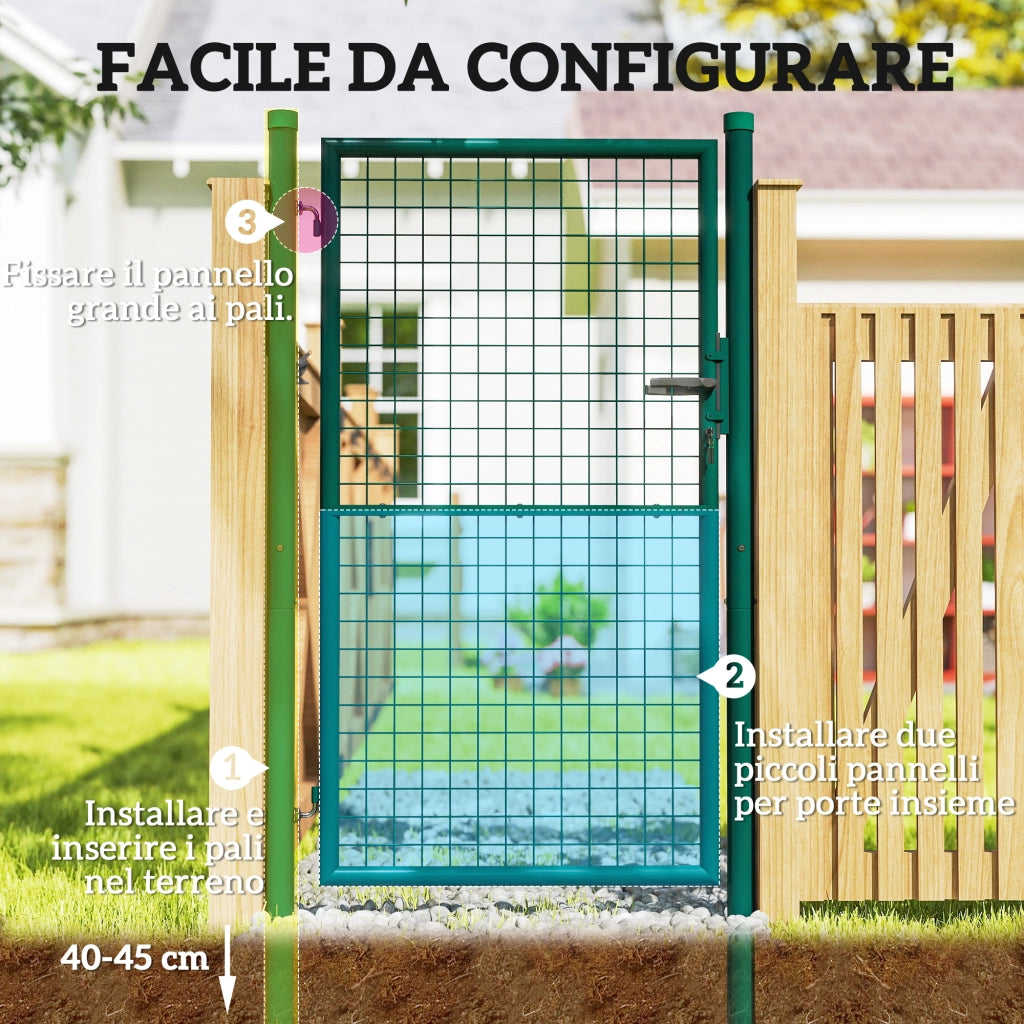 Cancelletto da Giardino in Acciaio ¨C zephmum ¨C Grigio 97x200 cm