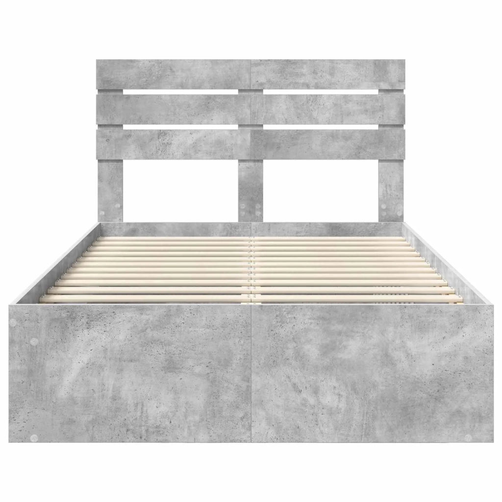 Struttura del letto Calcestruzzo 120 x 200 cm Pino massello 3411434