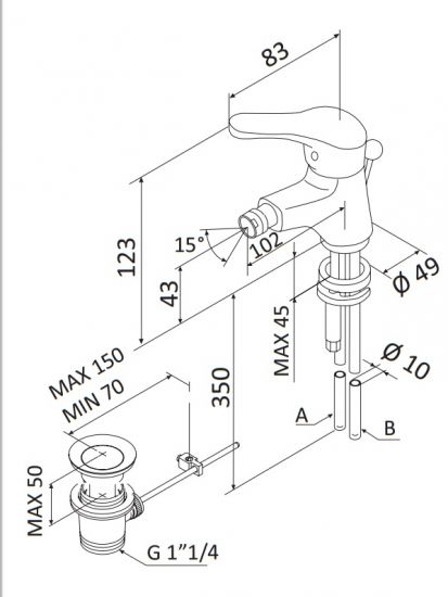 Miscelatore bidet Astro 2 - Mariani