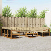 Set di divani da esterno con cuscino 10 pcs Naturale e Beige 3369876