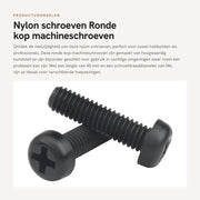 Viti in nylon - 30 pezzi neri - M6x40mm - Viti in plastica - Ideali per diverse applicazioni - Per uso universale - Viti a testa rotonda.