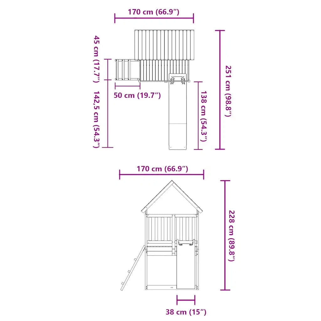 Set da Gioco da Esterno in Legno Massello di Douglas 3155934
