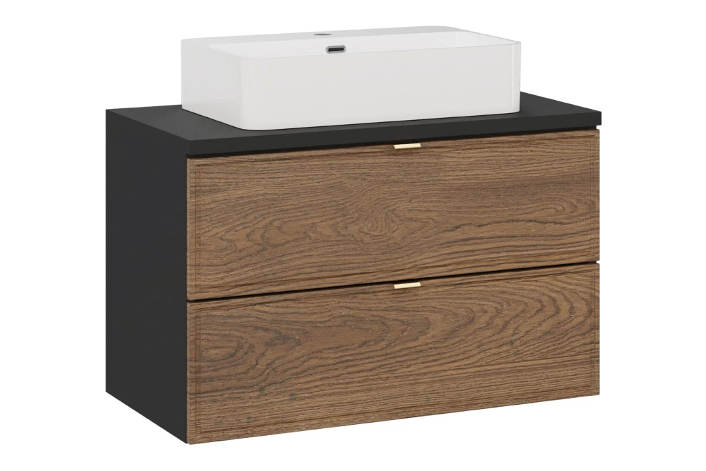 Set mobili bagno 80 cm con piano e lavabo da appoggio Trust Talia Casella 80 x 1401 x 46 cm