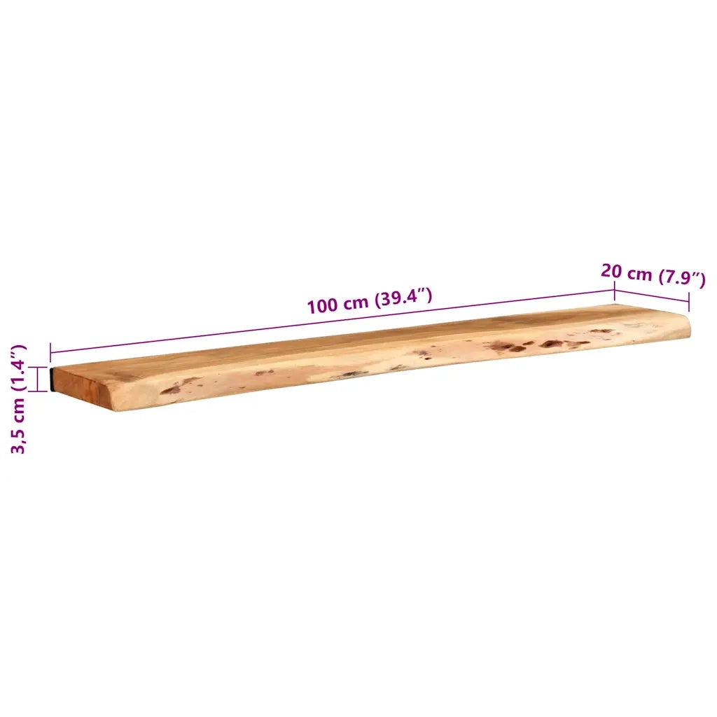 Mensole da Parete 2 pz 100x20x3,5cm in Legno Massello di Acacia 373627