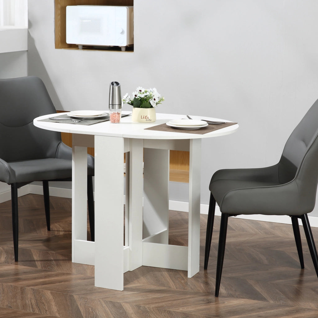 Tavolo da pranzo allungabile ovale ¨C zephmum ¨C 104x76x74 cm legno bianco