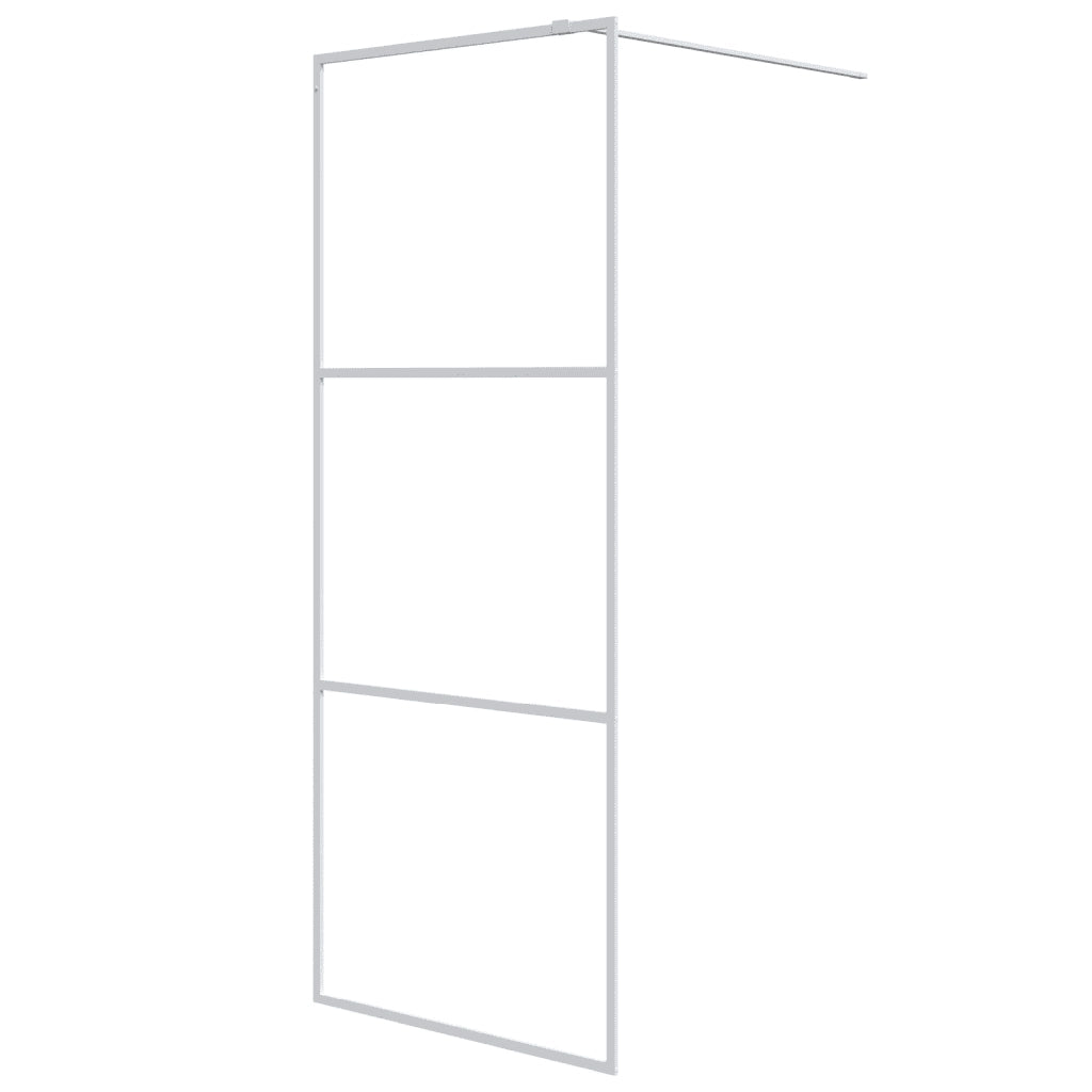 Parete Doccia Walk in Bianca 80x195 cm Vetro Trasparente ESG 152120