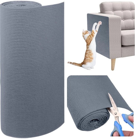 40 x 200 cm Matto di protezione per gatti, piastra di grattamento per gatti, protezione per gatti contro graffi sui mobili e divani (grigio chiaro)