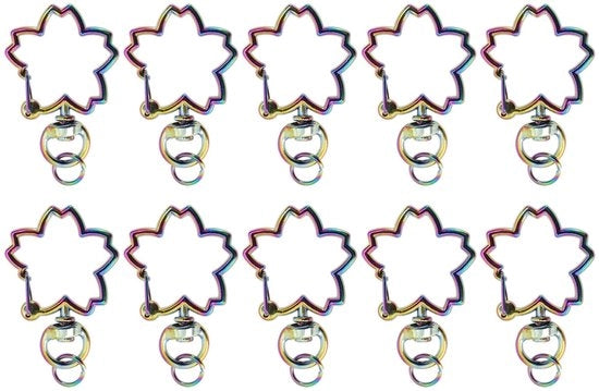 Serrature a muro 10 pezzi - Serratura a forma di fiore - Maniglia a carabina - Catena a goccia - Resistente alla ruggine - Leggero e duraturo - Anello per serrature