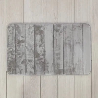 Tappeto bagno 100% poliestere 50x90 grigio antiscivolo  Memo