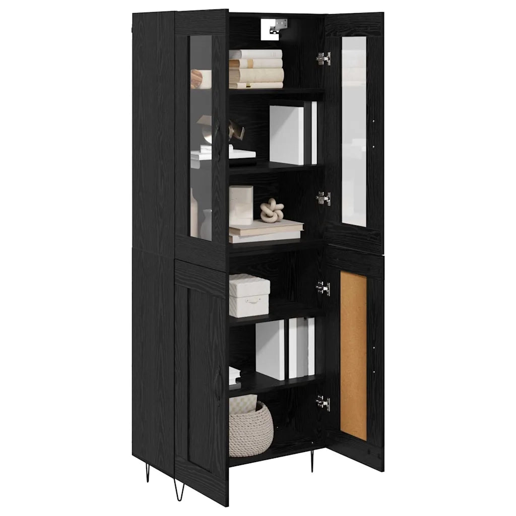 Credenza Rovere Nero 69,5 x 34 x 90 cm Legno multistrato 3402717