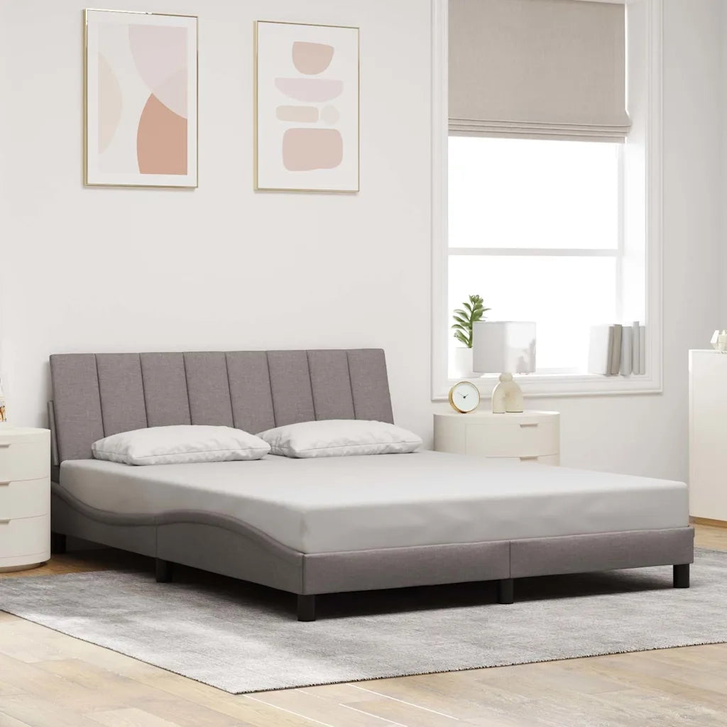 vidaXL Giroletto senza Materasso Tortora 160x200 cm in Tessuto