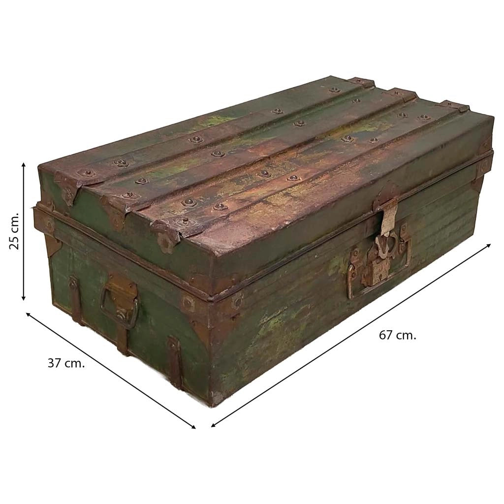 Valigia artigianale in metallo, 67x37x25h cm