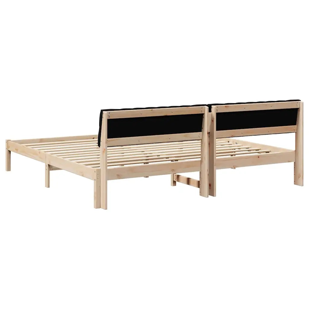 Struttura del Letto con testiera Marrone e nero 200 x 200 cm 3394340