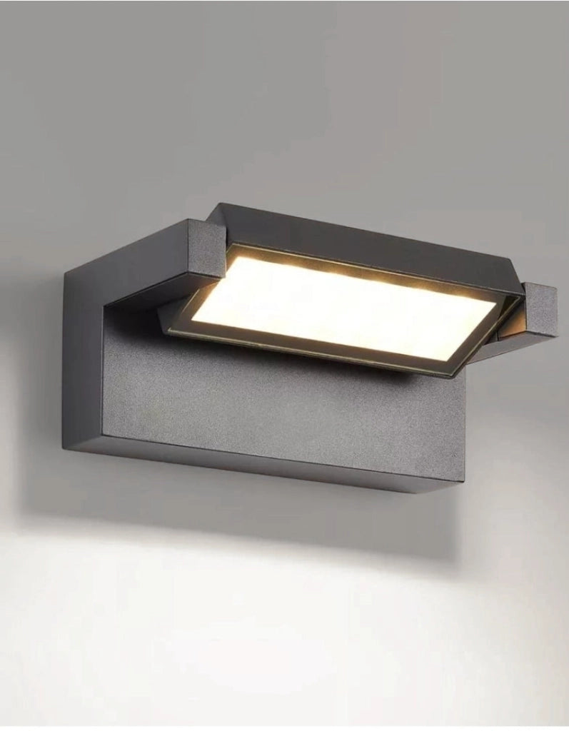 Applique Grigio antracite a LED da Esterno 21W IP65, Lampada a Parete Orientabile, 1800 Lumen, Alluminio e Vetro, CCT switch Luce calda, fredda, naturale