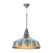 Lampada a sospensione Harlow in metallo crema e oro