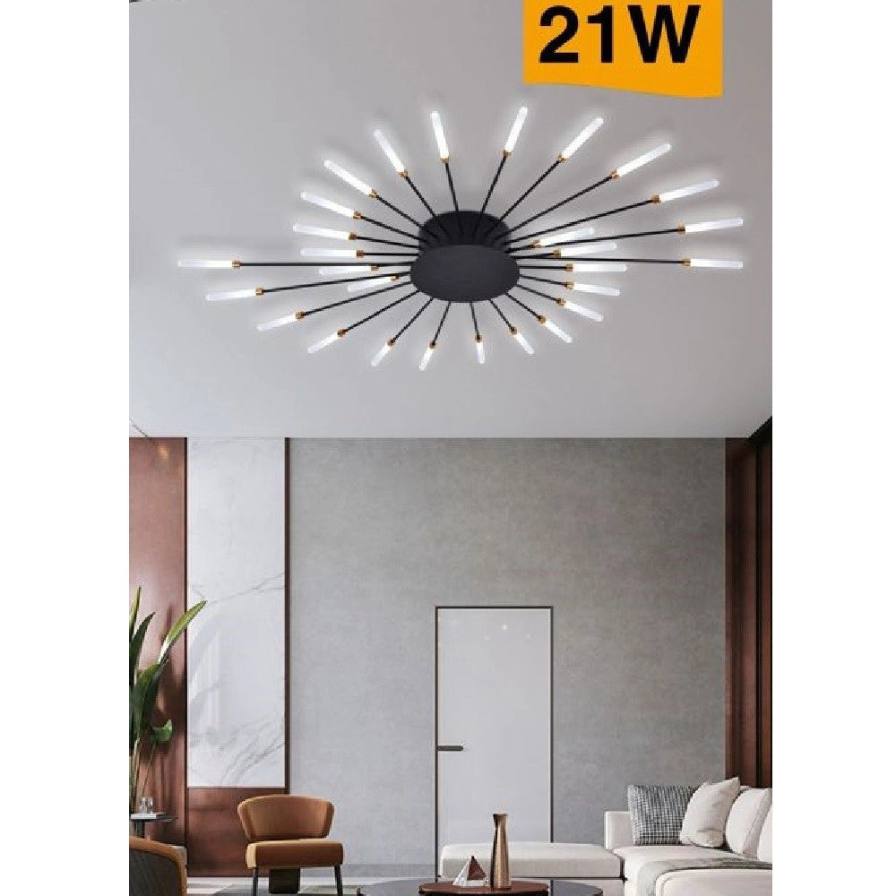Trade Shop - Plafoniera Led Moderna 21 W Lampada Soffitto A Raggi Luce 6500k 3000k 4000k C33 -