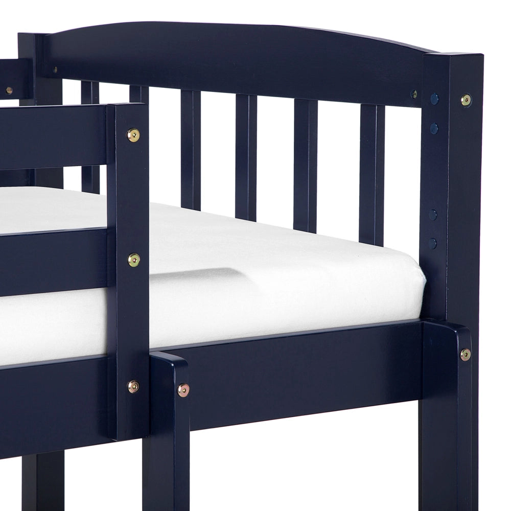 Letto a castello letto doppio in legno di pino blu scuro Single Size 90 x 200 di altezza per bambini cameretta