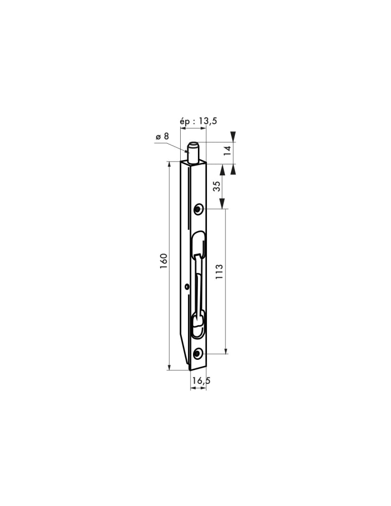Serratura a gomito per finestre, a levetta, 160 mm, zincata - FERCO BY THIRARD – THIRARD