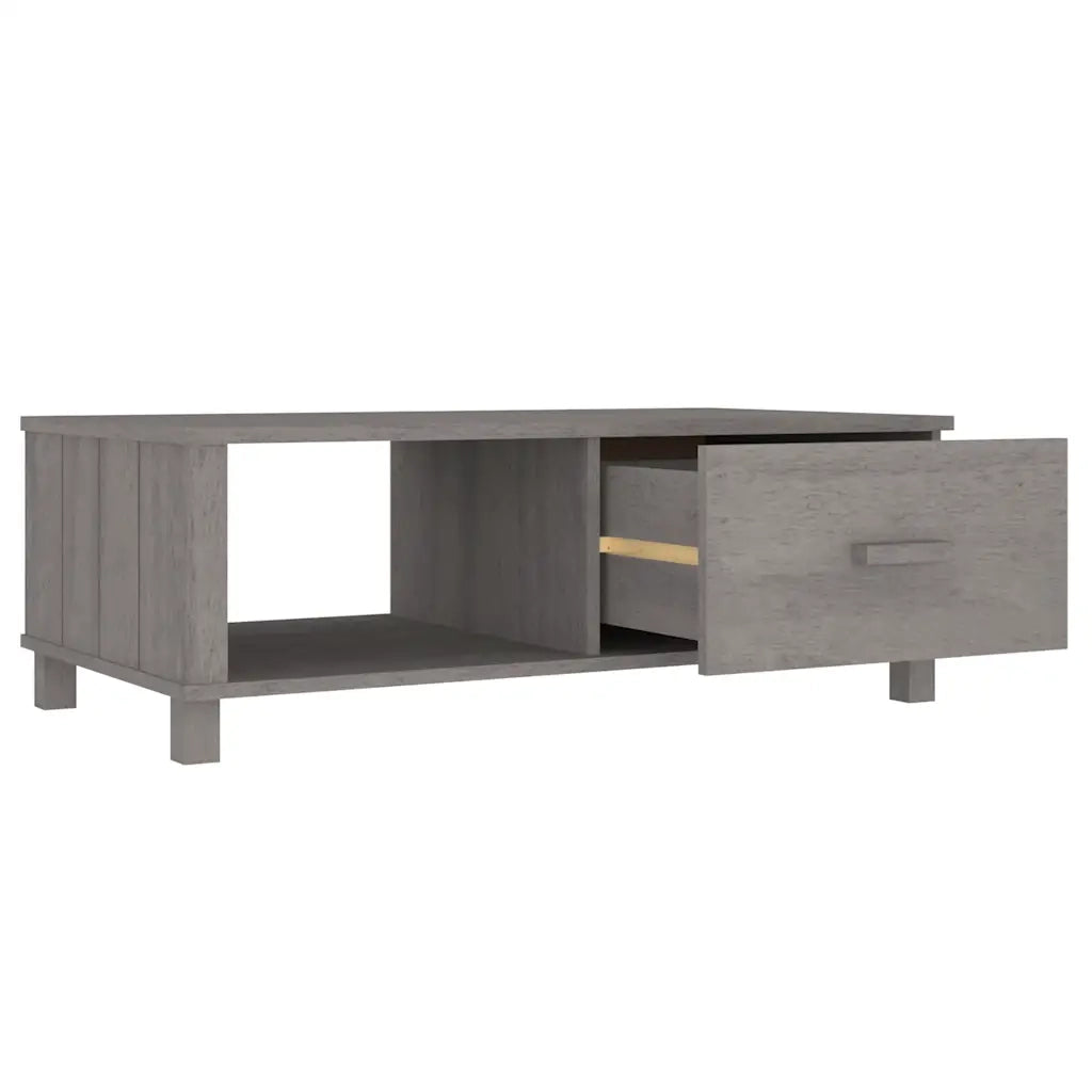 Tavolino da salotto | Tavolino da caff¨¨ | Tavolino da Soggiorno HAMAR Grigio Chiaro 100x55x35cm Legno Massello di Pino