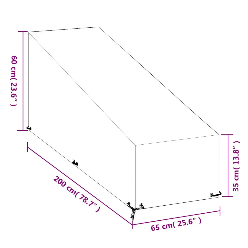 Coperture Sdraio 2pz 12 Occhielli 200x65x35/60 cm Polietilene 3155395