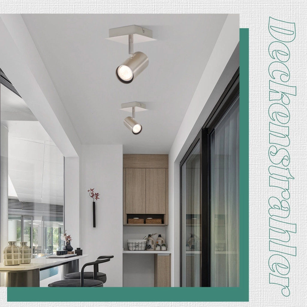 ZMH Faretto da Soffitto 1 Pezzo Nichelato Orientabile 330° GU10 per Corridoio Senza Lampadina