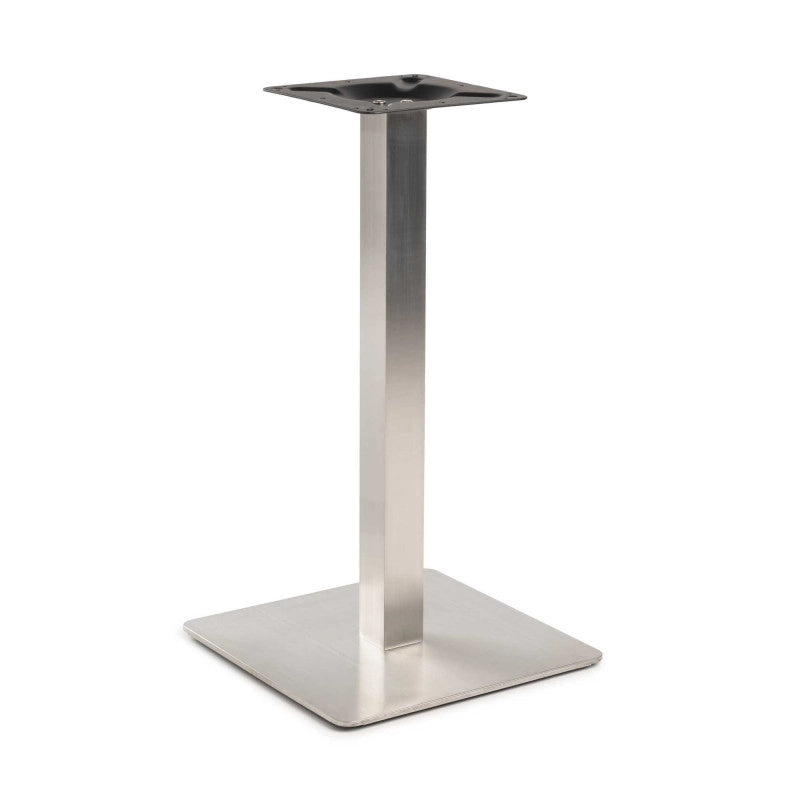 Base Tavolo Acciaio Leo Color Inox Quadro Cm 40x40h72 Tubo Cm 6x6