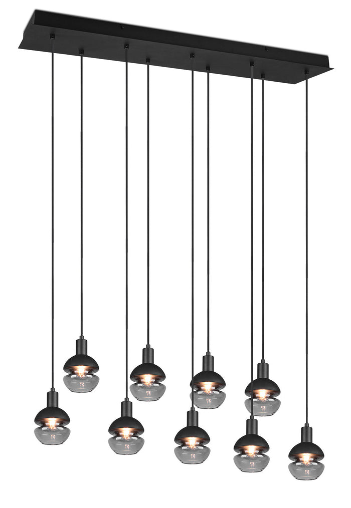 Lampada a Sospensione da Interno Attacco E14 in Metallo Nero e Oro