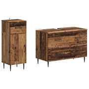Set di Armadi da Bagno da 2 Pezzi HAARLEM Legno antico 3417700