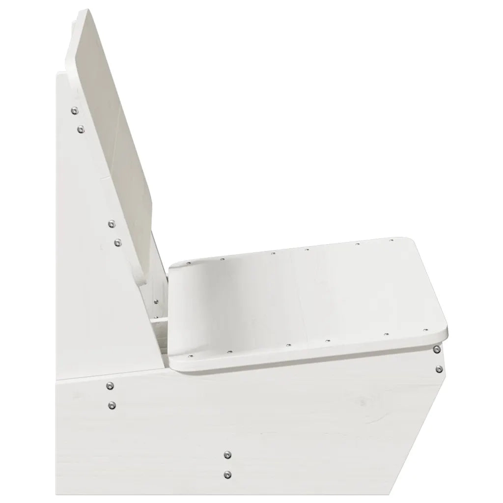 Sedie da Giardino 2 pz Bianche Legno Massello di Pino 859313