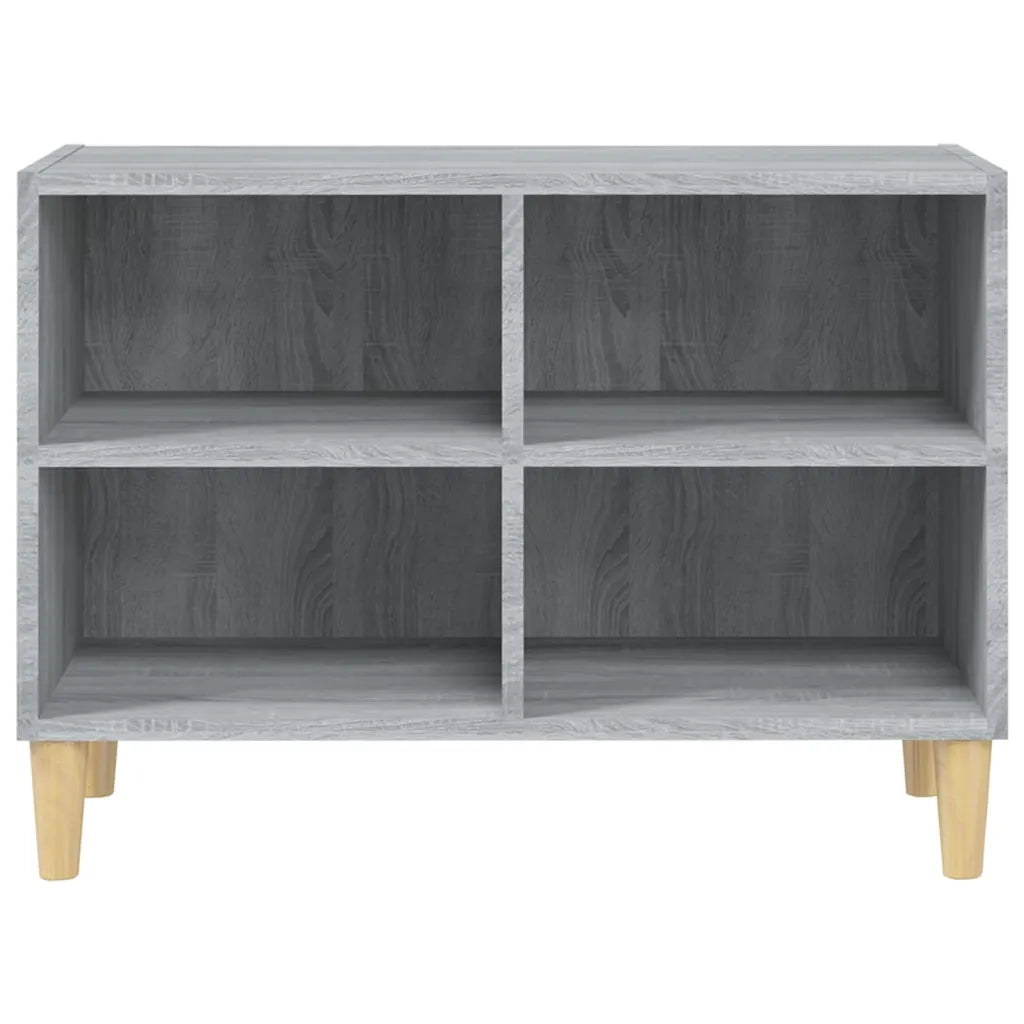 Mobile TV Gambe in Legno Massello Grigio Sonoma 69,5x30x50 cm 813147