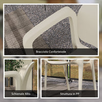 Set 4 Sedie da Giardino Design Moderno 60x56x75 cm Impilabili in PP Bianco