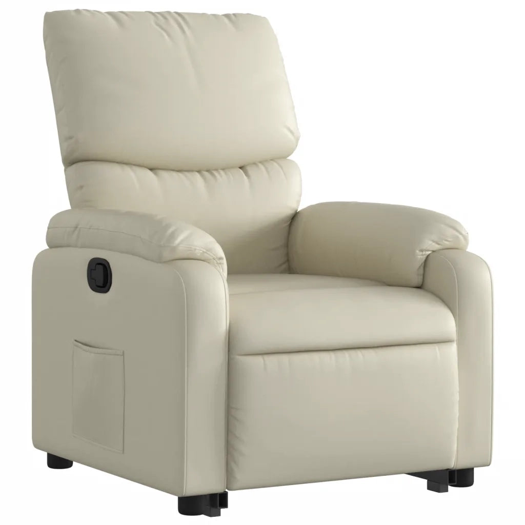 Poltrona Alzapersona Reclinabile Crema in Similpelle 3204887