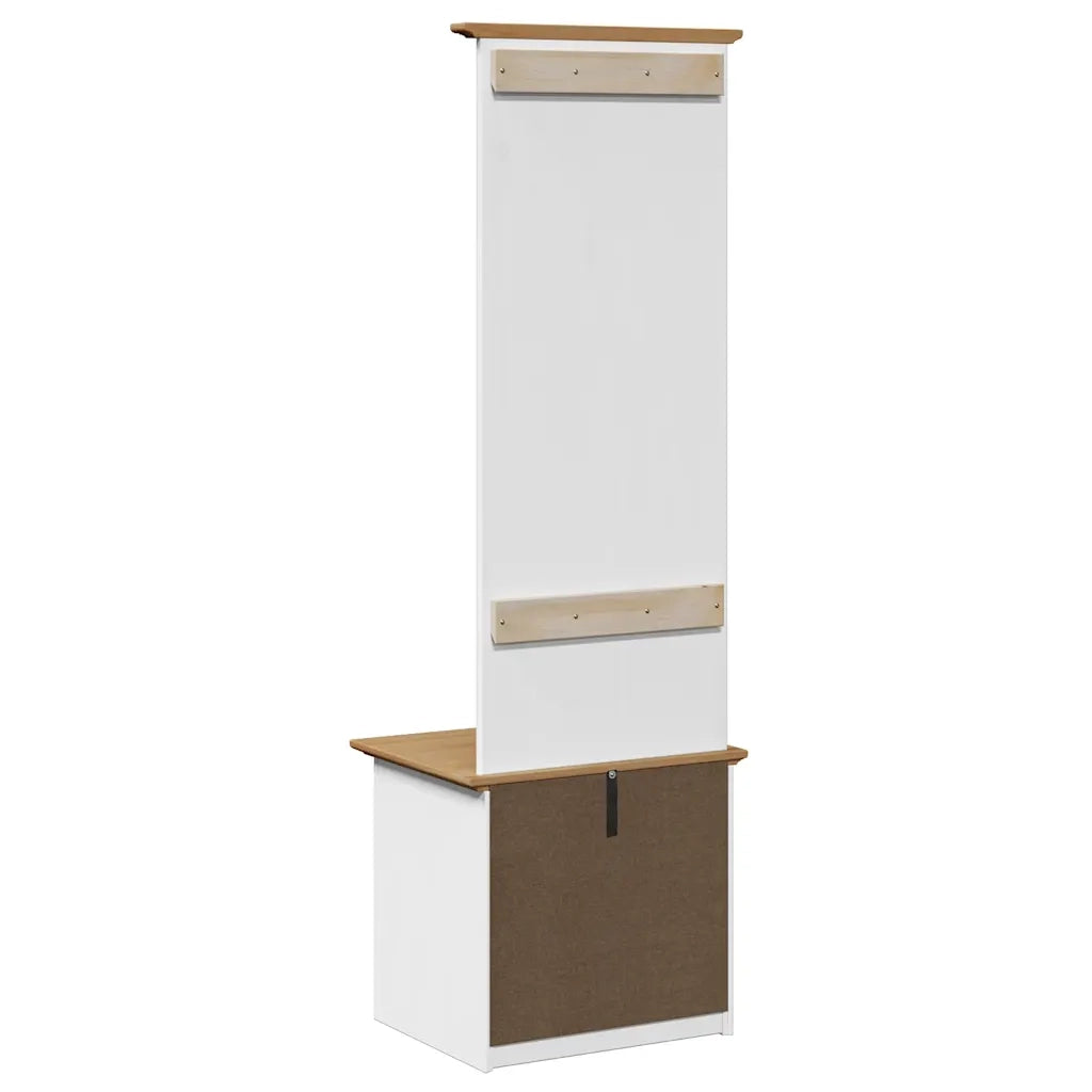 vidaXL Mobile da Ingresso con Ganci BODO Bianco e Marrone 50x40x157 cm