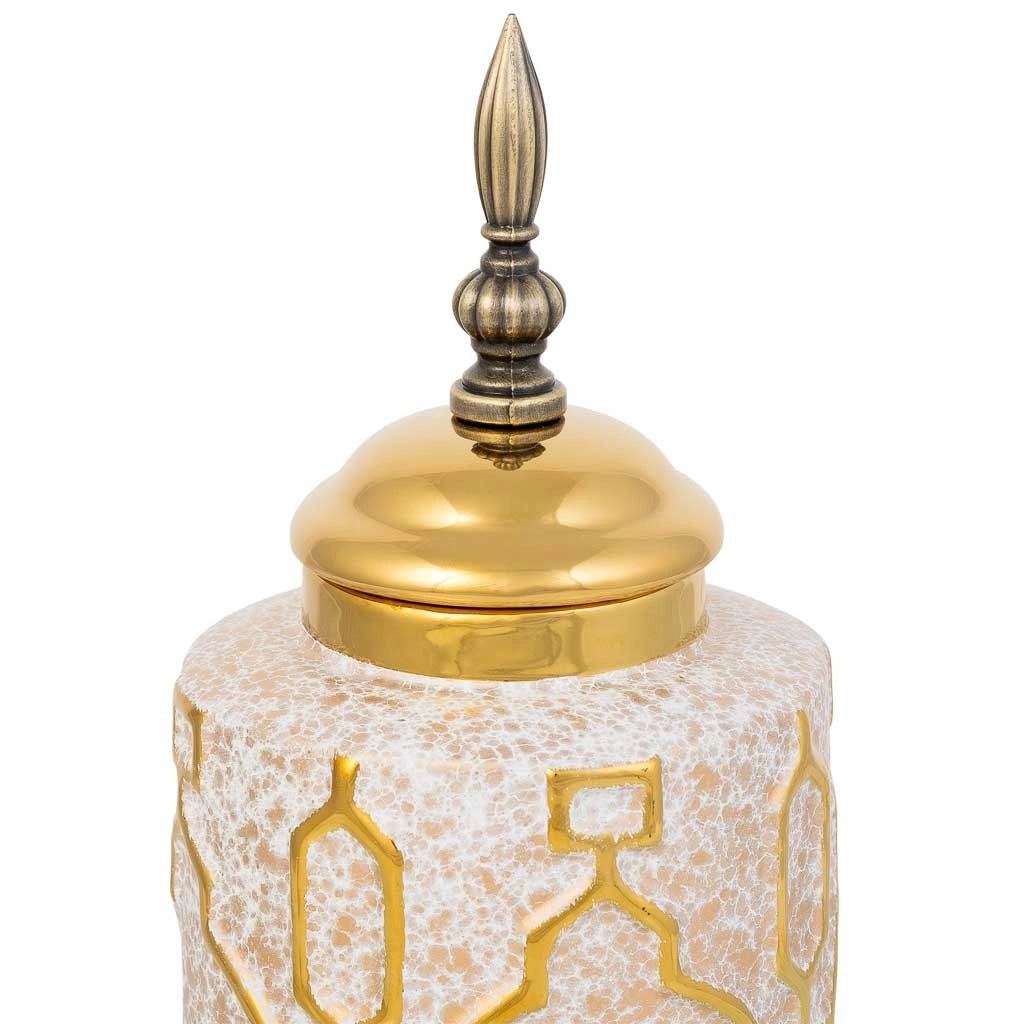 Vaso in ceramica dorata, D12,5x27,5h cm