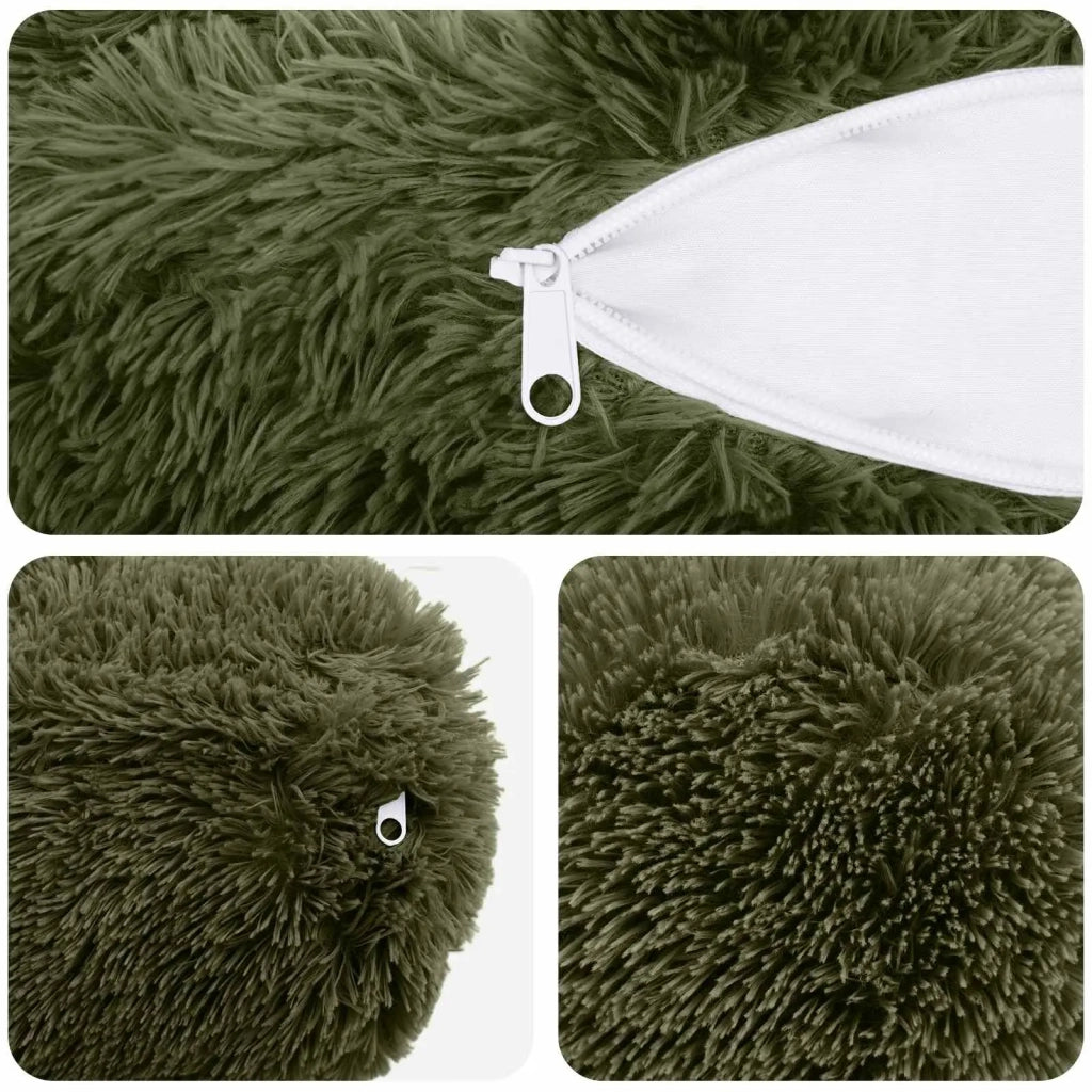 Cuscino con cuscino HEERLEN 2 pz Verde Fleece PV 930191