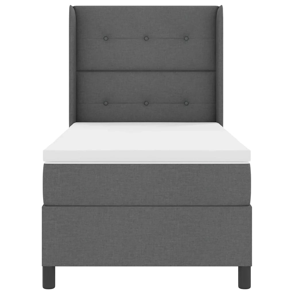Letto a Sorgente LED Grigio scuro 100 x 200 cm Tessuto 3343491