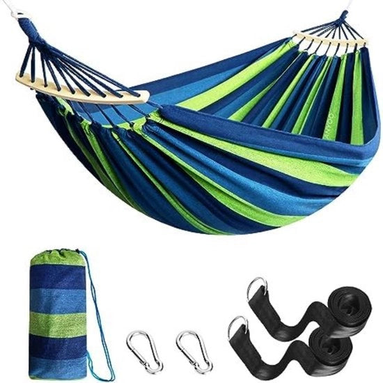 Hangmat con attrezzo di allungamento - 106,3 x 59,06 x 2,51 cm - Verde