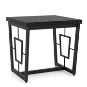 Tavolino quadrato marmo sintetico piano metallo struttura solida-Tavolino caffè comodino base H moderno camera letto soggiorno
