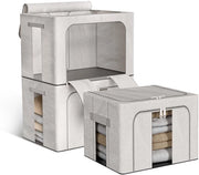 Organizzatore di abbigliamento pieghevole 24 Litri - Cassa di stoccaggio con coperchi - Contenitore per lenzuola - Impermeabile - Struttura metallica